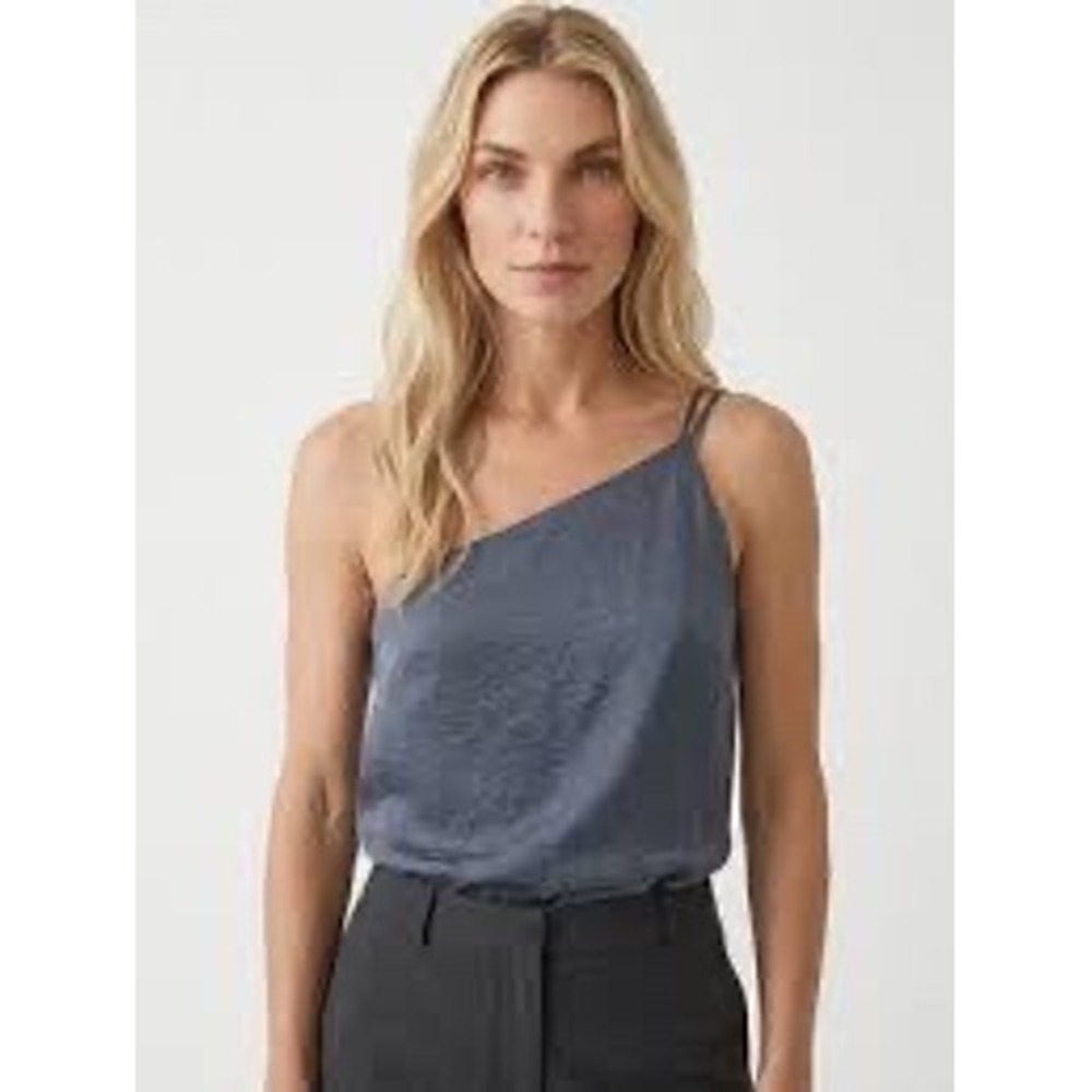 A New Day‎ Womens XL Dark Blue One Shoulder Satin Cami Top NWT